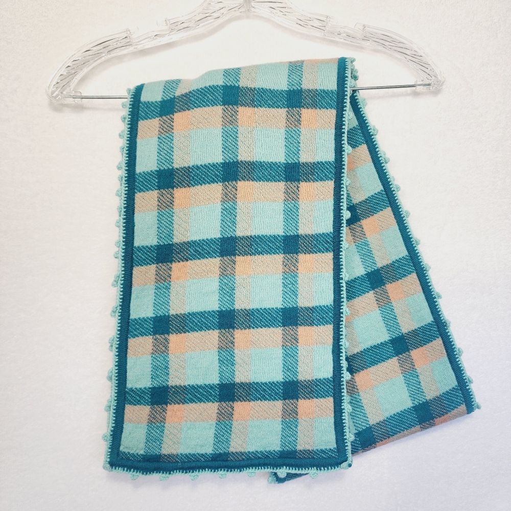 Lara Kazan Multi Color Plaid 100% Merino Wool Unisex Scarf.